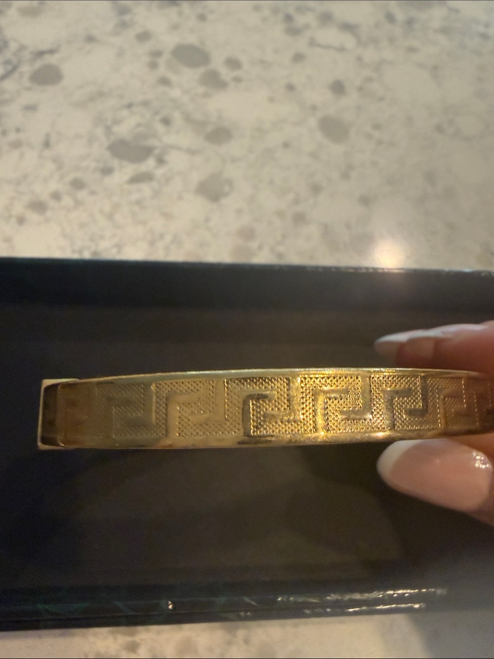 Gold-Tone Women’s Greek Key Bangle Bracelet